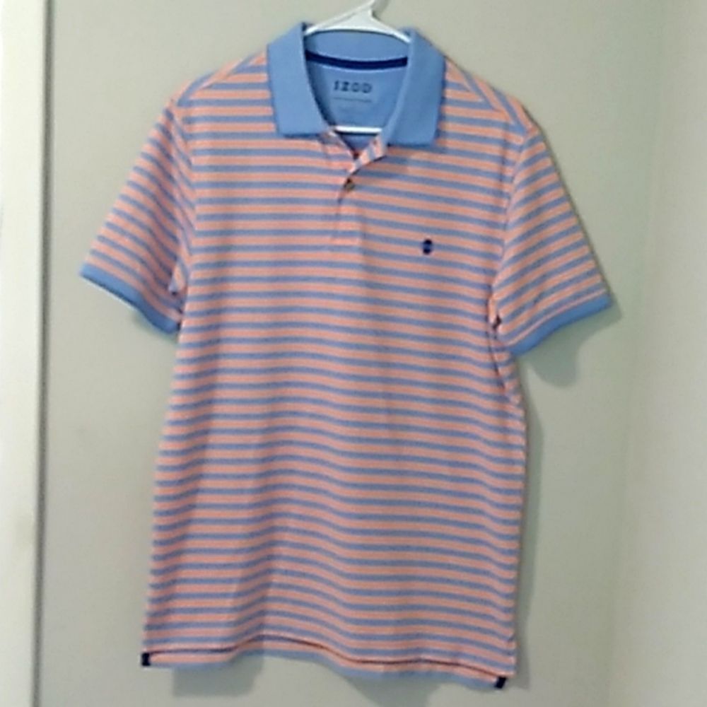Izod Advantage Performance Striped Polo Shirt.